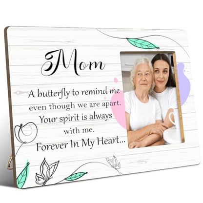 JANLAN Memorial Gifts for Loss of Mom,Mother Memorial Picture Frame,Bereavement Gift Sympathy Gifts for Loss of Mother,Mom Your Spirit Is Always with Me Forever in My Heart Photo Frame - style: Loss of Mom-1