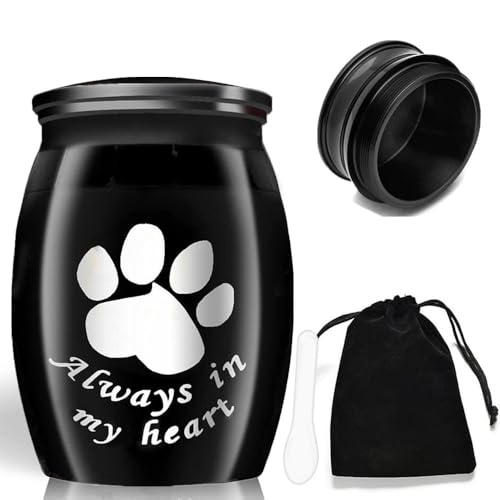 Small Keepsake Urns for Pet Ashes, 1.58 Inch Mini Cremation Urns for Ash with Paw Pattern,Stainless Steel Decorative Memorial Mini Funeral Urn for Ashes (Paw-1 Pack)