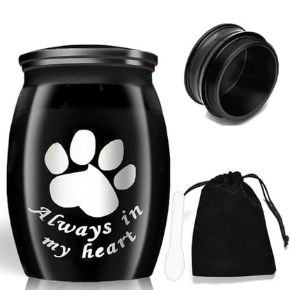 Small Keepsake Urns for Pet Ashes, 1.58 Inch Mini Cremation Urns for Ash with Paw Pattern,Stainless Steel Decorative Memorial Mini Funeral Urn for Ashes (Paw-1 Pack)