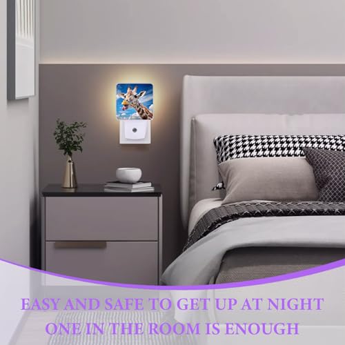 Cute Giraffe Night Light,Night Lights Plug into Wall,Led Lamp for Stairway/Hallway/Bedroom 0.5W Nightlight Sleep Friendly - color: Cute Giraffe