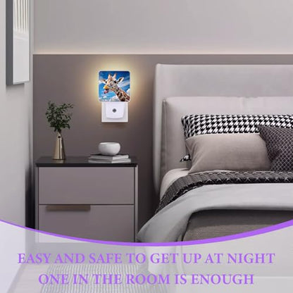 Cute Giraffe Night Light,Night Lights Plug into Wall,Led Lamp for Stairway/Hallway/Bedroom 0.5W Nightlight Sleep Friendly - color: Cute Giraffe