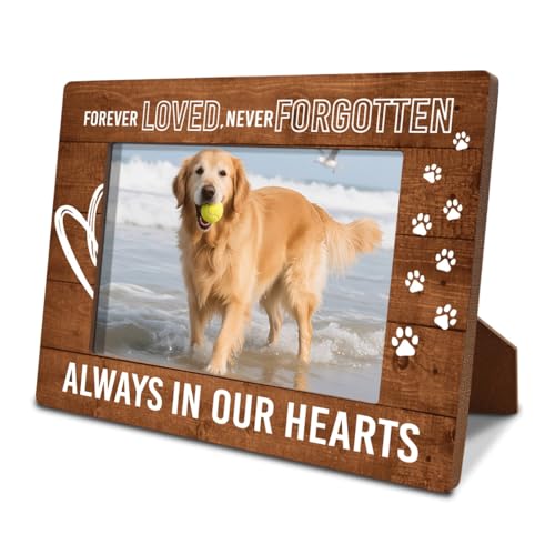 Desktop Photo Frame Gifts, Never Forgotten Always In Our Hearts, Dog Cat Memorial Picture Frame, Tabletop or Desktop Display for Home Decor, Pet Loss Gift for Owners 7.9 * 5.7inches - color: Style 3