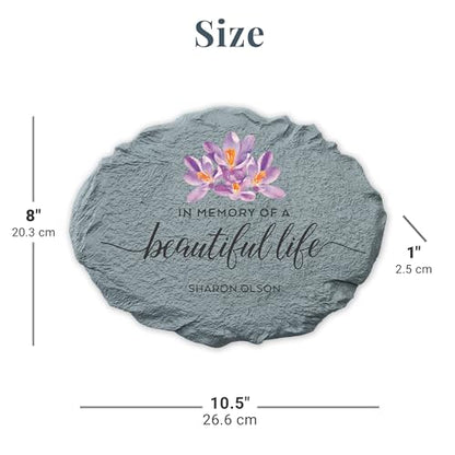 Let's Make Memories Personalized Memorial Garden Stone - Beautiful Life - Sympathy - Condolences - style: In Memory of a Beautiful Life