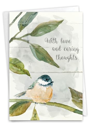 The Best Card Company - Lovely Sympathy Card with Envelope - Deepest Heartfelt Condolences, Love and Prayers - Birds of Encouragement C9144JSMG - style: Birds of Encouragement
