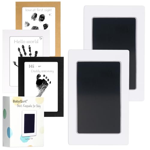 Inkless Baby Hand and Footprint Kit,Clean-Touch Pads for Newborn, 2 Pack | No Mess,Zero Ink Contact,Baby Footprint Kit,Dog Nose,Paw Print Kit for Dogs Cats Baby Keepsake,New Mom Gifts - color: Black, size: 2-Pack, Small