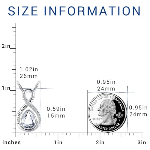 Eusense Cremation Jewelry for Ashes Urn Necklace to Put Ashes In 925 Sterling Silver Memorial Pendant Tree of Life Infinity Urn Necklaces for Ashes Necklace for Women Men - style: F-Infinity Urn-04-Apr.-CZ Clear White