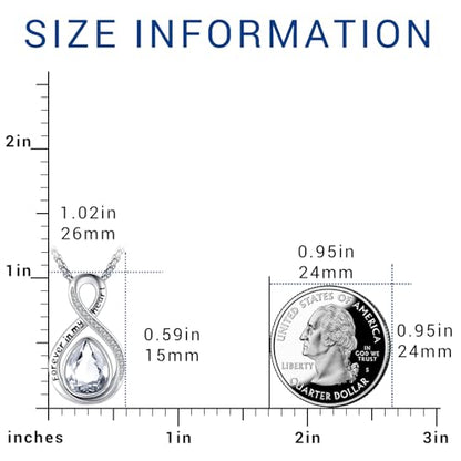 Eusense Cremation Jewelry for Ashes Urn Necklace to Put Ashes In 925 Sterling Silver Memorial Pendant Tree of Life Infinity Urn Necklaces for Ashes Necklace for Women Men - style: F-Infinity Urn-04-Apr.-CZ Clear White