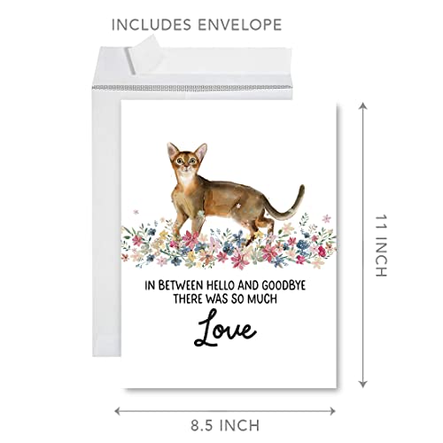 Andaz Press Jumbo Pet Sympathy Card with Envelope, Sorry For Your Loss Card, Abyssinian Cat, Pet Loss, Cat Grief Bereavement Card with Big Blank Space to Send to Friends, Family, 8.5" x 11", 1-Pack - color: Abyssinian Cat