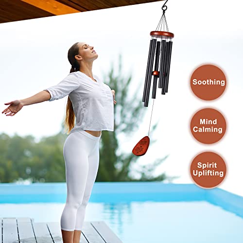 Memorial Wind Chimes, Sympathy Gift for Loss of Loved One, Outdoor Garden | A heartfelt sympathy gift and memorial wind chime with soothing sounds, bringing comfort, peace, and lasting remembrance - size: Black - Teardrop Design