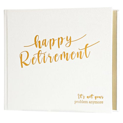 Lankaiva Happy Retirement Guest Book – Keepsake Photo Album & Memory Book for Retirement Party, Farewell Signing Gift for Colleagues, Friends, Women and Men, White - color: White