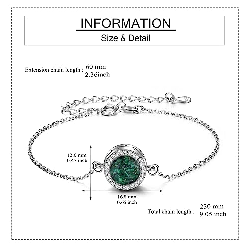 Sunflower/Tree of Life Urn Bracelet for Ashes 925 Sterling Silver Sunflower/Tree of Life Cremation Keepsake Pendant Locket Bracelet for Women Mom - style: Turquoise Urn Bracelet