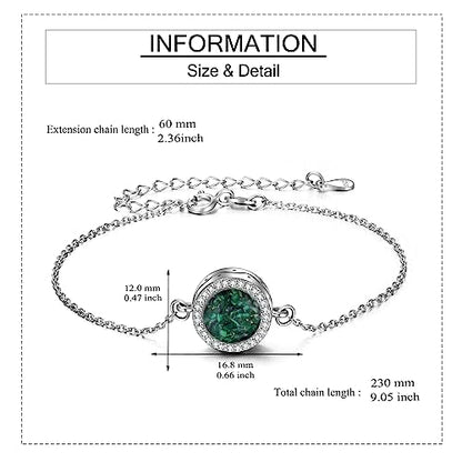 Sunflower/Tree of Life Urn Bracelet for Ashes 925 Sterling Silver Sunflower/Tree of Life Cremation Keepsake Pendant Locket Bracelet for Women Mom - style: Turquoise Urn Bracelet