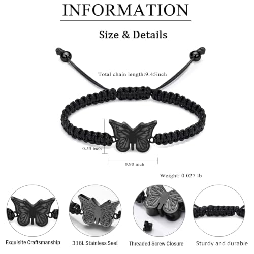 zeqingjw Butterfly Urn Bracelet for Ashes for Women Men - color: Customize