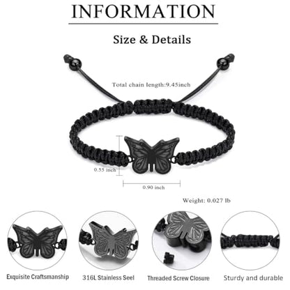 zeqingjw Butterfly Urn Bracelet for Ashes for Women Men - color: Customize