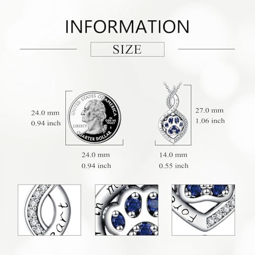 Butterfly/Dragonfly/Pet Paw/Tree of Life/Maple Leaf/Cross Urn Necklace for Ashes 925 Sterling Silver Cremation Pendant Jewelry Gifts for Women Mom - color: Paw-September