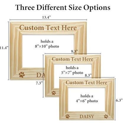 Personalized Pet Picture Frame, 8x10 Wooden Photo Frame with Engraved Name - color: Wood Frame, size: Portrait 8X10