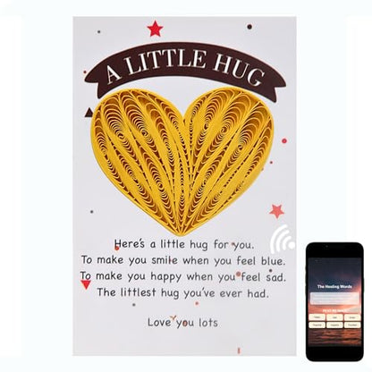 Little Pocket Hug Token & Greeting Card – Handmade Quilled Heart with NFC Bible Verse | Pocket Hug Card with Inspirational Scripture | Unique Christian Gift for Encouragement, Grief, Anxiety Relief & Long Distance Love (Yellow Heart) - color: Yellow Heart