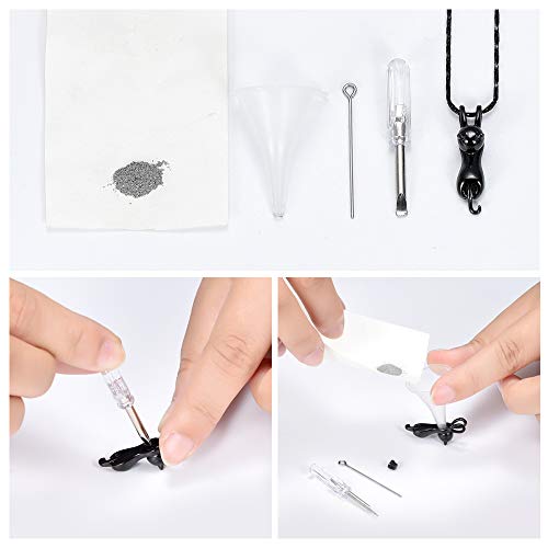 Imrsanl Pet Cremation Jewelry for Ashes Cat Urn Necklace - color: Black