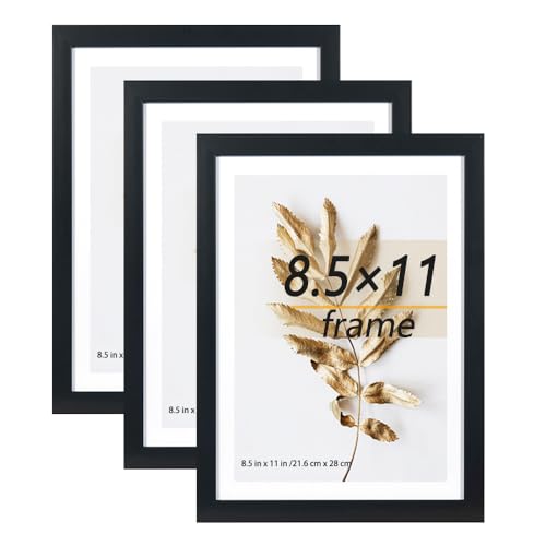 8.5x11 Picture Frame Black 3 Pcs set can Display on the Wall - color: Black, size: 8.5x11 in-3Pack