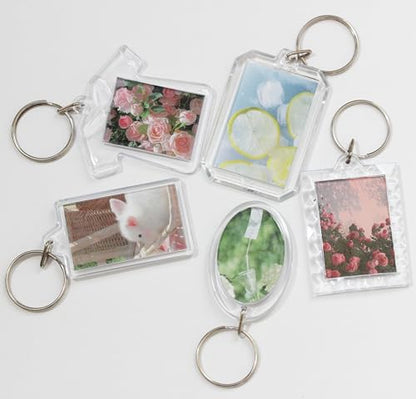 BetterJonny 20Pcs Acrylic Picture Keychain Blanks in Clear Acrylic Picture Frame Keyrings - color: Small Rectangle