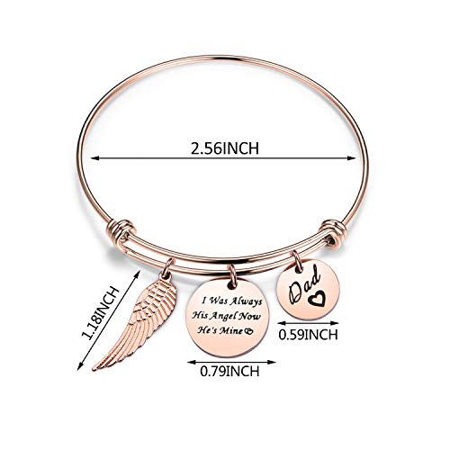 WUSUANED Memorial Jewelry I Used to Be His/Her Angel Bracelet in Memory of Loved One Dad Mom Sympathy Gift - color: In memory of dad bracelet RG