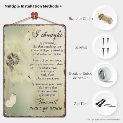 Memorial Sympathy Poem Aluminum Metal Sign 8 x 12 Inch | Office Wall Decor for Home, Living Room, Entryway, Gift for People Grieving Lost Loved Ones, Memorial Decor Fans