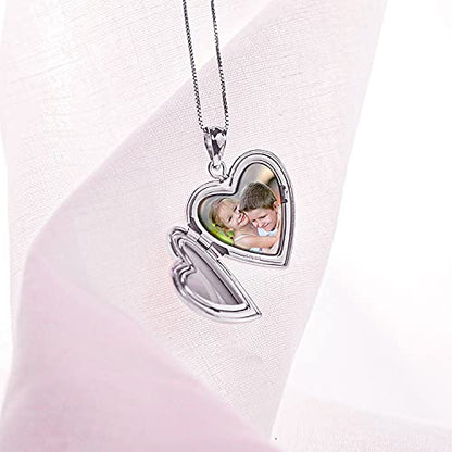 Sterling Silver Diamond Forever In My Heart Heart Photo Locket