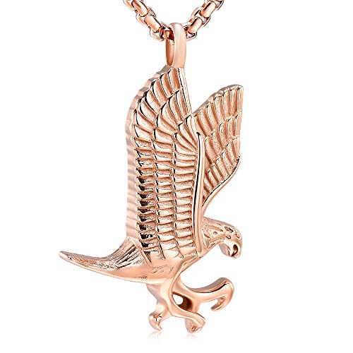 Oinsi Pet Cremation Jewelry - Heart Urn Necklaces for Dog Cat Ashes Keepsake Pet Paw Memorial Urn Pendant Ash Holder for Women Men - color: B-rose Gold
