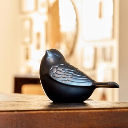 Songbird Bronze Keepsake Urns - Extra Small - Holds Up to 5 Cubic Inches of Ashes - Frost Blue Keepsake for Ashes - Engraving Sold Separately