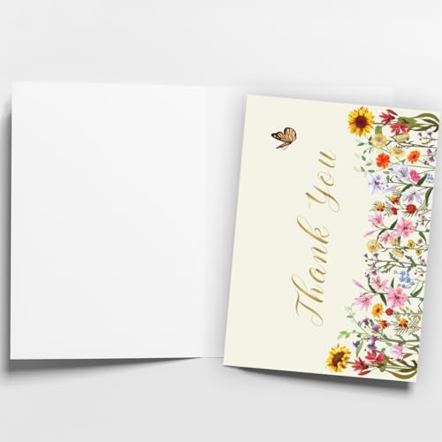 WowBefun 50 Pack 350GSM | Thank You Gifts | Thank You Cards with Envelopes | Small Thank You Cards | Thank You Notes & Cards for Teacher, Graduation, Business, Holiday, and Christmas - color: B Style 50pc