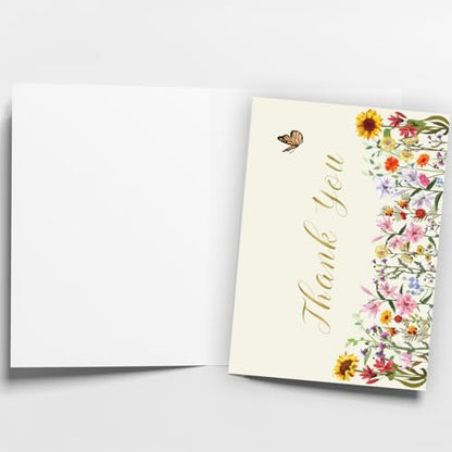 WowBefun 50 Pack 350GSM | Thank You Gifts | Thank You Cards with Envelopes | Small Thank You Cards | Thank You Notes & Cards for Teacher, Graduation, Business, Holiday, and Christmas - color: B Style 50pc