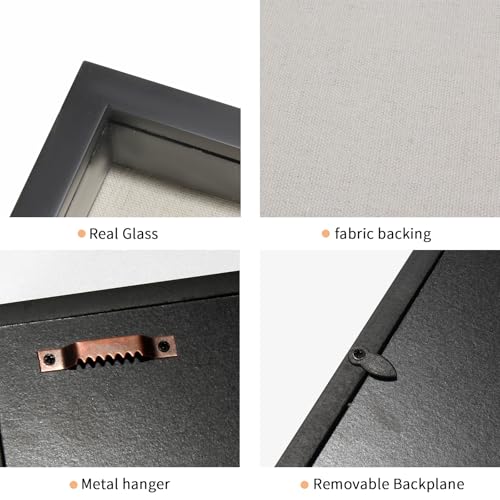 TJ.MOREE Small Shadow Box Frame 6 x 6 Display Case Wooden Picture Frame - color: Black, size: 6x6