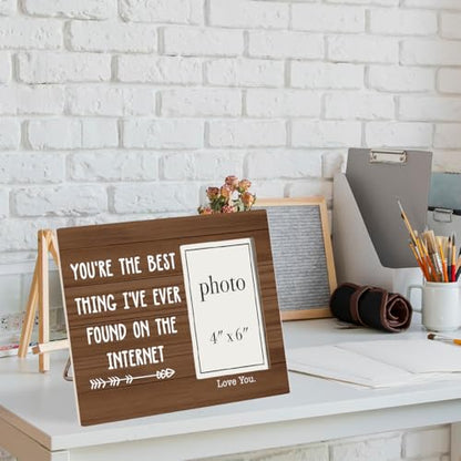 You Are the Best Thing I've Ever Found on the Internet Wood Photo Frame | Couple Picture Frame, Girlfriend, Boyfriend, Couple Gifts, Love Picture Frame, 4 x 6 Inch Photo - color: Best Thing