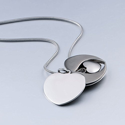 Beydodo Personalized Heart Cremation Urn Necklace for Ashes Always in My Heart Memory Necklace Gift with Funnel Kit - color: Style 2