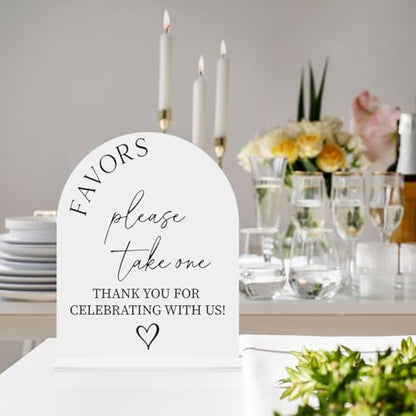 Please Take One Sign Wedding Favor Acrylic Sign for Wedding Engagement Bridal Shower Ceremony Reception Event Party 8"x10" - color: With