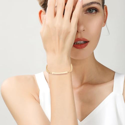 Cremation Urn Cuff Bracelet for Ashes Stainless Steel Crystal Cube Cremation Bangle Keepsake Ashes Jewelry - color: Gold