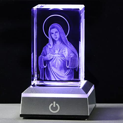 YWHL Sacred Heart of Virgin Mary Figurine, Blessed Mother Religious Gifts | Catholic Immaculate Heart of Mother Mary Gifts for Women, Virgen de Guadalupe Home Decor - color: Virgin Mary