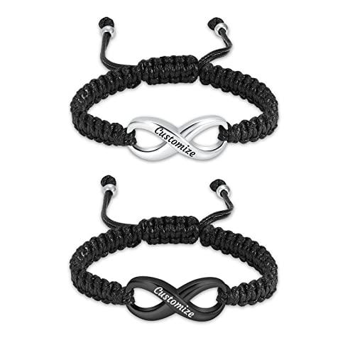 Minicremation Cremation Bracelet for Ashes Infinity Memorial Jewelry Urn Bracelet Braided Rope Adjustable Keepsake Bangle for Women Men - color: Customize