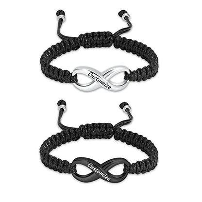 Minicremation Cremation Bracelet for Ashes Infinity Memorial Jewelry Urn Bracelet Braided Rope Adjustable Keepsake Bangle for Women Men - color: Customize