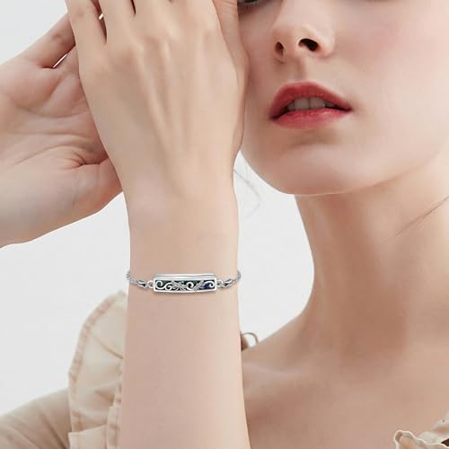 ONEFINITY Urn Bracelet for Ashes Abalone Shell Tree of Life/Hummingbird/Mountain/Butterfly/Dragonfly/Opal Bracelet Cremation Jewelry Gifts for Women - color: Dragonfly