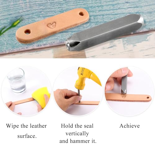 Yoption 6mm 1/4'' Double Heart Metal Stamp, Metal Punch Stamping Tool DIY Arts and Crafts Supplies for Stamping/Punching Jewelry, Clay, Leather, Wood - size: Double Heart (6mm)