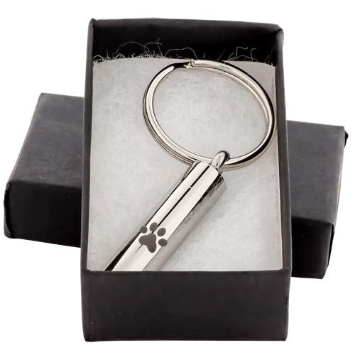 Paw Print Keychain for Ashes, Stainless Steel, Key Chain, Cremation Jewelry for Ashes, Cremation Keychain for Ashes