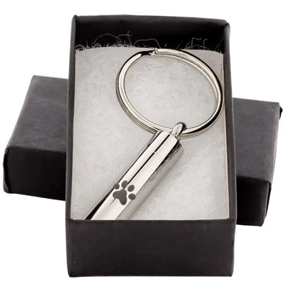 Paw Print Keychain for Ashes, Stainless Steel, Key Chain, Cremation Jewelry for Ashes, Cremation Keychain for Ashes