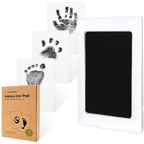 1pk Inkless Baby Hand and Footprint Kit, Mess Free Ink Pad (Jet Black, R) - color: Jet Black, size: 1-Pack, Regular 2.3" x 3.7"