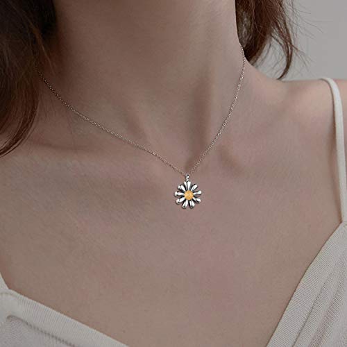 URONE Urn Necklaces for Ashes 925 Sterling Silver Abalone Shell Tree of Life Cremation Jewelry for Ashes Memory Jewelry for Women Men - style: Daisy