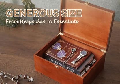 InnoBeta Personalized Keepsake Box, Wooden Storage Boxes, Large Keepsake Boxes with Lid for Memory Treasure, Initial R - color: Initial R