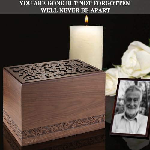 ADMLC Cremation Tree of Life Urns for Human Ashes Adult Up to 250 IBS | Wooden Handcrafted Memorial Keepsake Urn for Ashes, Funeral Burial Caskets Decor Urn for Male Female Men Women Dad Mom