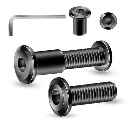 1/4-20 x 3/4" 20Pcs Flat Head Hex Socket Cap Screws Bolts Barrel Nuts Kit, 304 Stainless Steel 18-8, Full Thread, Black Oxide by SG TZH (with Hex Spanner) - color: Black, size: 1/4-20 x 3/4"