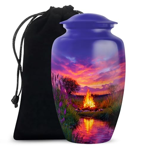Campfire Cremation Urns for Human Ashes, Campfire Burial Urn for Ash, Memorial Gift for Father, Medium, 6 Inch - color: Campfire 2, size: Medium-6"