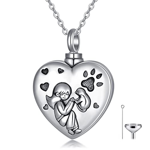 Urn Necklaces for Ashes 925 Sterling Silver Cremation Necklace Ash Pendant Memorial Jewelry Keepsake Gifts for Women - style: 2-3-Dog